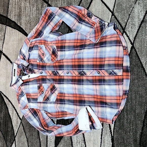 HELIX ATHLETIC FIT PLAID BUTTON- DOWN LONG-SLEEVED SHIRT LARGE - Picture 1 of 13